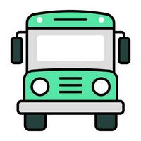 un ícono de diseño editable del autobús escolar vector