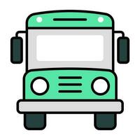 An editable design icon of school bus vector