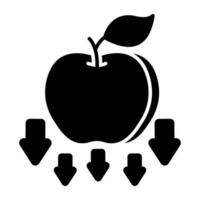 Colored design icon of falling apple vector