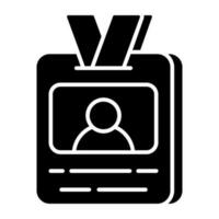 A flat design icon of id card vector