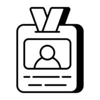 A linear design icon of id card vector