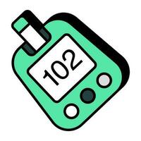 Sugar test machine icon, flat design of glucometer vector