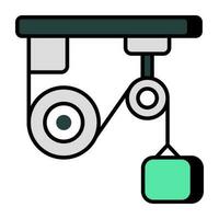 A flat design icon of pulley vector