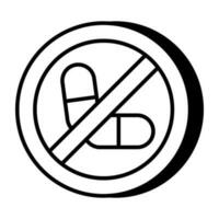 Modern design icon of no pills vector