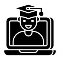 Modern design icon of online graduate vector