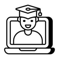 Modern design icon of online graduate vector