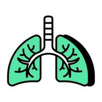 icono de descarga premium de pulmones vector