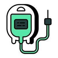 Sugar test machine icon, flat design of glucometer vector