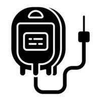Sugar test machine icon, solid design of glucometer vector