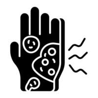 Conceptual solid design icon of unhygienic hand vector