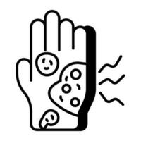 Conceptual linear design icon of unhygienic hand vector