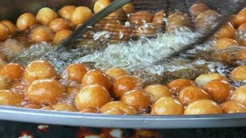 Lokma a traditional Turkish Donut dessert made with dough video