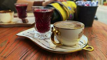 caliente tradicional bebida turco café video