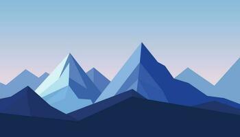 Flat minimalistic design. Panorama of a mountain landscape. Easy to change colors. vector