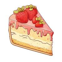 Cute bitmap detailed image of a delicious strawberry muffin. Sweet dessert in realistic style with juicy strawberries. vector