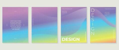 Abstract gradient background vector set. Minimalist style cover template with vibrant color, dot pattern, halftone collection. Ideal design for social media, poster, cover, banner, flyer, wall art.