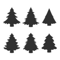 Simple Christmas tree silhouette vector