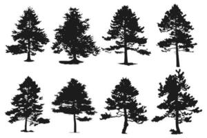 Set of silhouettes of realistic vector