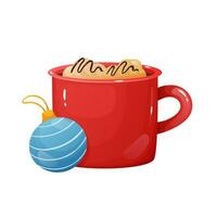 Cocoa mug with cream vector