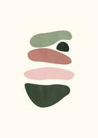 Boho poster collection balance, sun, palm leave. Set of modern minimalist abstract aesthetics illustrations. vector