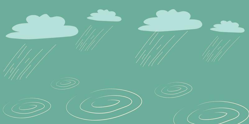 Raindrops on a blue background. Rainfall. Water.