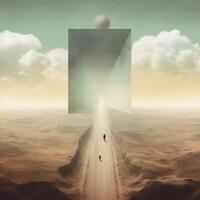 Abstract unreal painting. Illustration photo
