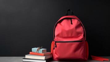 Back to school background with school bag. Illustration photo