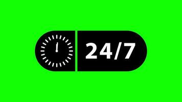 24 Hours 7 Days Week Numbers Clock Animation. video