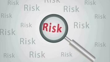 Analysis of Risk.Magnifier animation background. video