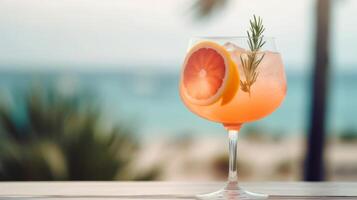 Grapefruit and rosemary cocktail. Illustration photo