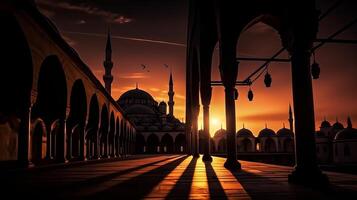 Mosque background. Illustration photo