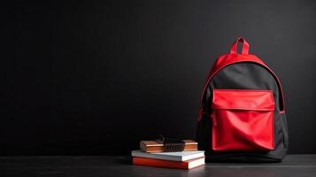 Back to school background with school bag. Illustration photo