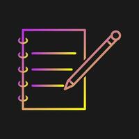 cuaderno bolígrafo vector icono