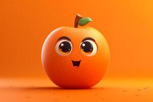 Funny apple character on isolated background. 3d render illustration. photo