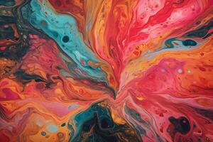 abstract background of mixed colors of acrylic paint in different shades photo