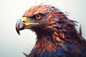 águila cabeza con agua salpicaduras 3d hacer ilustración. generativo ai foto