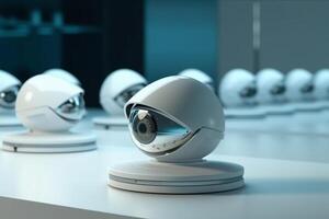 CCTV security camera or surveillance system in office. 3d rendering photo