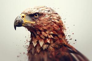 Eagle head with water splashes. 3d render illustration. photo