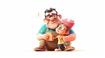 Happy father day, character cartoon on isolated background photo