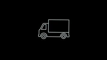 delivery car vehicle icon Animation loop motion graphics video transparent background with alpha channel