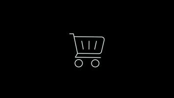 compras carro icono animación lazo movimiento gráficos vídeo transparente antecedentes con alfa canal video