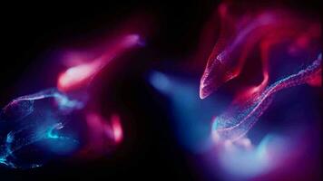 abstrakt stänk vätska neon partikel animering färgrik digital partiklar bakgrund slinga video