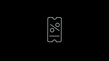 discount price tag icon Animation loop motion graphics video transparent background with alpha channel