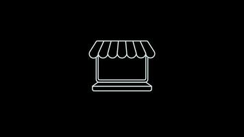 laptop shop icon Animation loop motion graphics video transparent background with alpha channel