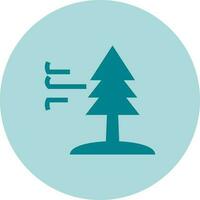 Tree with Wind Vector Icon