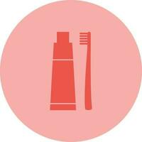 Toothbrush and Toothpaste Vector Icon