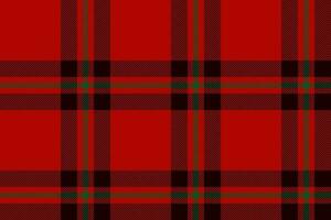 Plaid background, check seamless pattern in red. Vector fabric texture for textile print, wrapping paper, gift card or wallpaper.