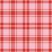 Plaid seamless pattern in red. Check fabric texture. Vector textile print.