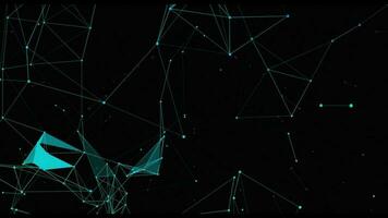 plexo de resumen neón geométrico líneas con Moviente triangulos y puntos lazo animaciones video