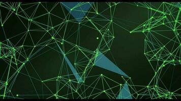 Verbinden dots en lijnen. globaal netwerk verbinding. groen plexus abstract technologie. wetenschap achtergrond video
